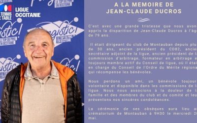 Disparition de Jean-Claude DUCROS