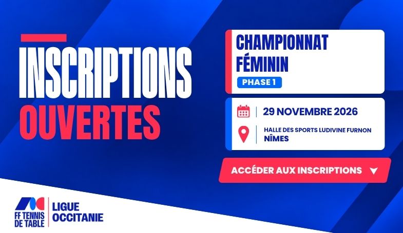 Engagements Chpt Féminin 1ère journée 2026/2027