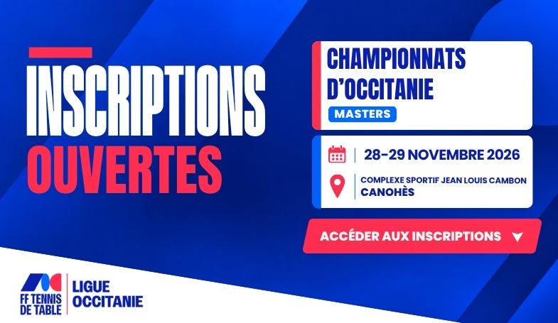 Inscriptions Chpts d’Occitanie Masters 2026